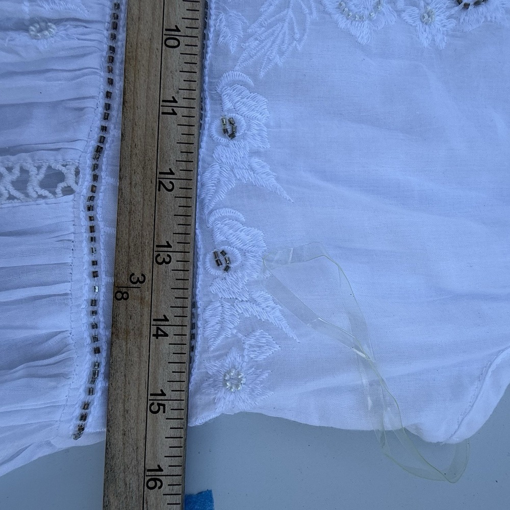 Flint & Moss Cotton Embroidered Size Small Wedding Beach Maxi Dress Boho Hippie - Picture 8 of 9